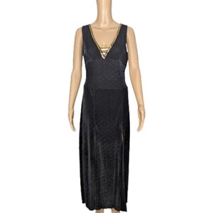 Spirit Halloween Black with Gold Sequins Costume Dress M